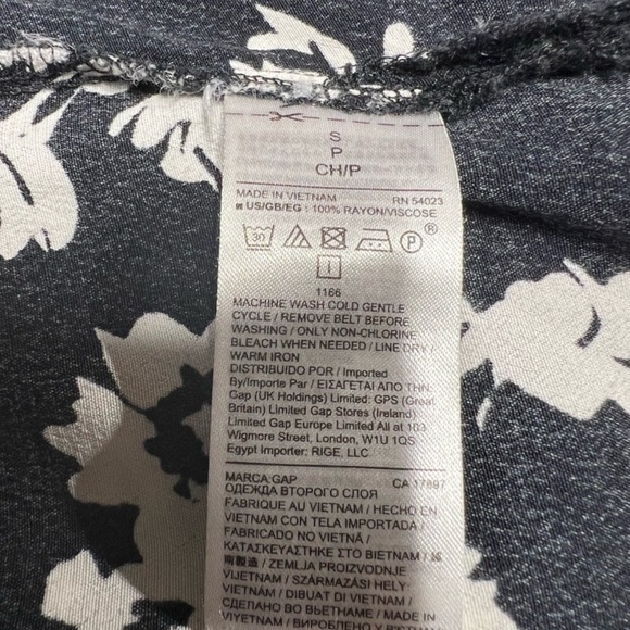 Gap Black|White Floral Perfect Maxi Shirtdress Size Small - Picture 4 of 5